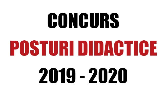 concurs posturi didactice 2019-2020