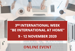 "be international at home". online international week 9 - 12 november 2020