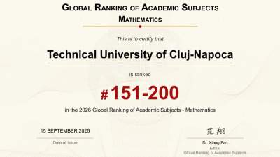 UTCN, singura universitate tehnică din România în top 200 mondial la domeniul Matematică în Shanghai Ranking 2026 