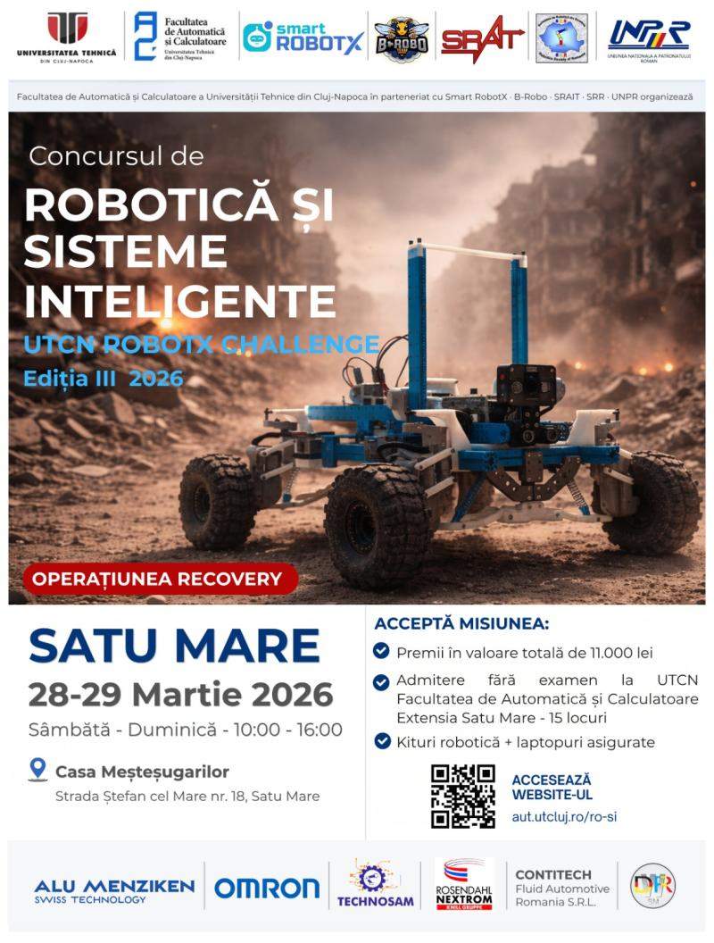 UTCN RobotX Challenge 2026 – Concurs de Robotică și Sisteme Inteligente, organizat de Facultatea de Automatică și Calculatoare din cadrul UTCN