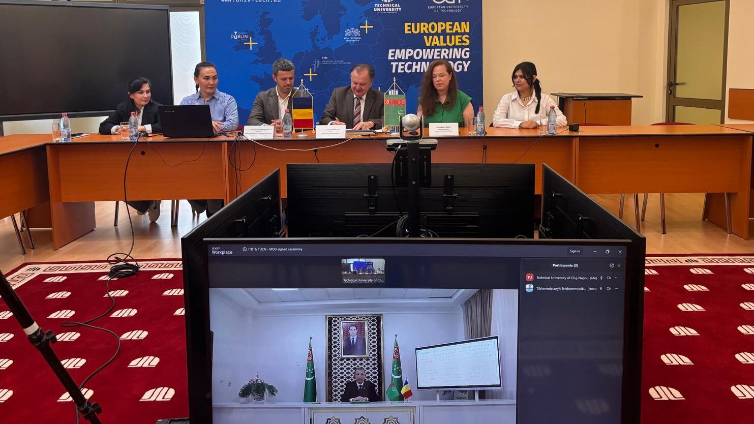 Universitatea Tehnică din Cluj-Napoca și Institutul de Telecomunicații și Informatică din Turkmenistan au semnat un nou Memorandum of Understanding (MOU)