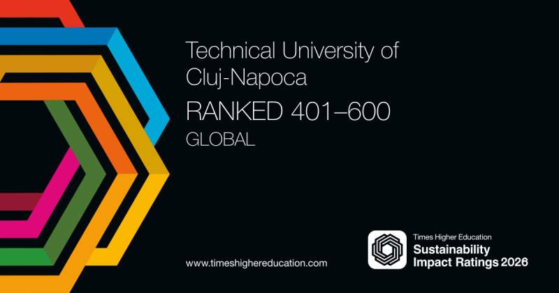 UTCN se clasează pe locul al treilea la nivel național și pe primul loc la două dintre obiectivele vizate în Times Higher Education Sustainability Impact Ratings 2026